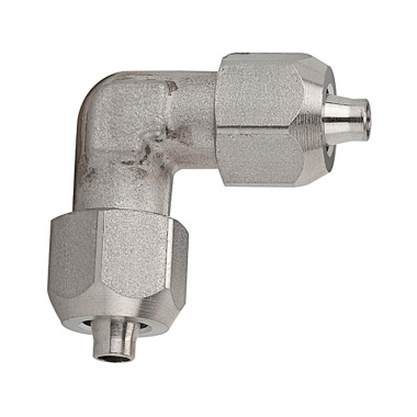 Riegler Conector acodado, para manguera 8/6 mm, acero inoxidable 1.4404 110713