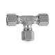 Riegler Racor en T, tubo exterior Ø 6 mm, acero inoxidable 1.4571, 100 bar 112435