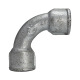 Riegler Codo 2, largo, 90°, IG/IG, Rp 1/4, fundición maleable negra, galvanizado en caliente 112845