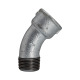 Riegler Codo 40, 45°, IG/AG, Rp/R 1/4, fundición maleable negra, galvanizado en caliente 112870