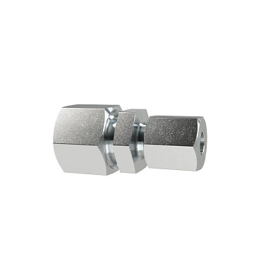 Riegler Conexión roscada reductora recta, tubo Ø exterior 8/6 mm, acero galvanizado 159316