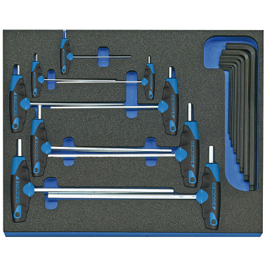 GEDORE Hexagon Allen key set in 2/4 CT tool module, 17 pcs 2016540