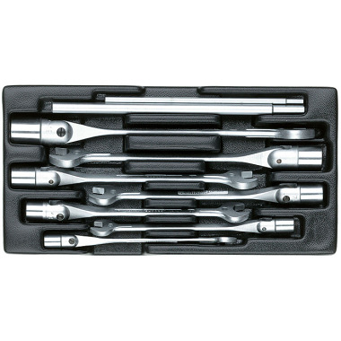 GEDORE Set combination swivel head wrenches in 1/3 ES tool module 1813196