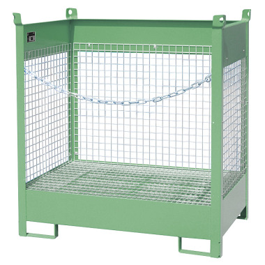 BAUER Paleta apilable para bidones FSP-2 D, lacada, RAL 6011 verde Reseda 4442-07-0000-4