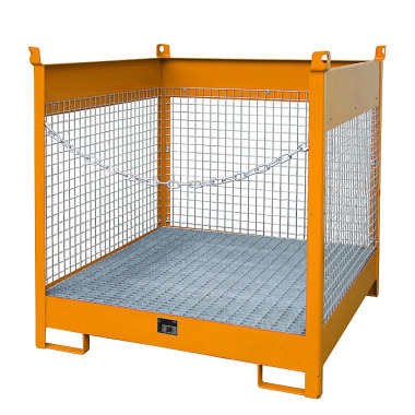 BAUER Paleta apilable para bidones FSP-4 D, pintada, RAL 2000 amarillo-naranja 4442-08-0000-1