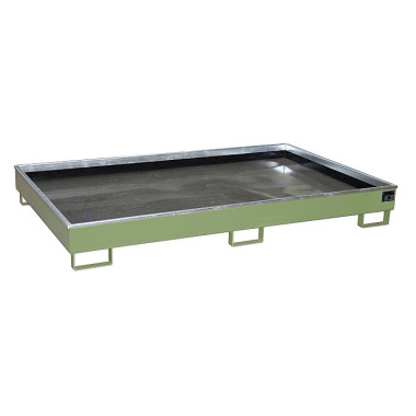 BAUER Bandeja con inserto de PE RW 2200-2 PE, lacado, RAL 6011 verde Reseda 4518-61-0000-4