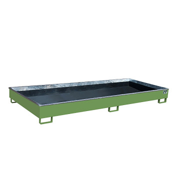 BAUER Bandeja con inserto de PE RW 3300-2 PE, lacado, RAL 6011 verde Reseda 4518-76-0000-4