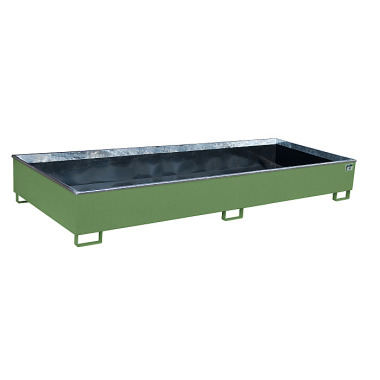 BAUER Bandeja con inserto de PE RW 3300-3 PE, lacado, RAL 6011 verde Reseda 4518-80-0000-4