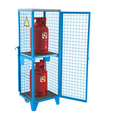 BAUER Depósito de botellas de gas GFD-R 2, pintado, RAL 5012 azul claro 4495-01-0000-3