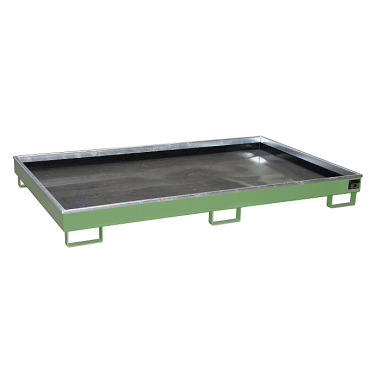 BAUER Bandeja con inserto de PE RW 2200-1 PE, lacado, RAL 6011 verde Reseda 4518-60-0000-4