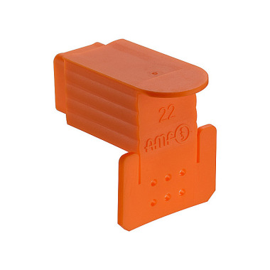 AMF 6486AO-Cubierta lateral de 22 mm para ranuras en T Versión: Plástico TPE reciclable, naranja. 1 565403