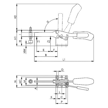 AMF Martillo de husillo No.6400 tamaño 280 con soporte plano 72504