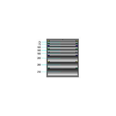 ThurMetall Cajonera (AnxPrxAl) 805x695x1200mm KEY Lock azul luminoso RAL 5012 84.359.010