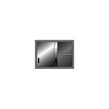 ThurMetall Armario de pared con puerta corredera (AnxPrxAl) 1000x300x800 mm KEY Lock azul luminoso RAL 5012 62.680.010