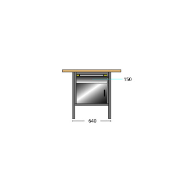 ThurMetall Banco de trabajo compacto (AnxPrxAl) 1000x700x845mm Multiplex KEY Lock azul claro RAL 5012 64.806.010