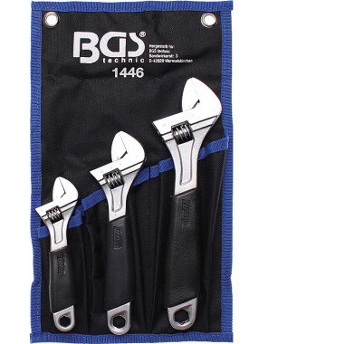 BGS Llave ajustable con mango de goma blanda | 3 pzs. 1446