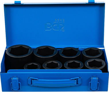 BGS Juego de vasos de impacto, hexagonales | 25 mm (1”) Drive | 27 - 50 mm | 8 pcs. 5245