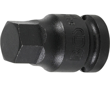 BGS Llave de vaso de impacto | longitud 42 mm | 12.5 mm (1/2”) Drive | Hexágono interior 17 mm 5334-H17