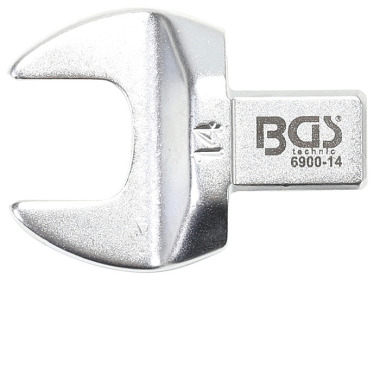 BGS Llave fija a presión boca abierta | 14 mm | Cuadrada 9 x 12 mm 6900-14