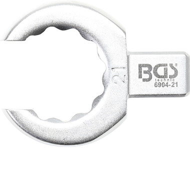 BGS Llave de Anillo Push Fit | abierta Tipo | 21 mm | Cuadrada 9 x 12 mm 6904-21