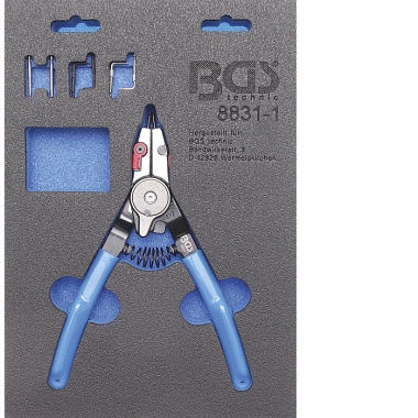 BGS Alicates para circlips | para circlips externos / internos | puntas intercambiables | 180 mm 8831-1