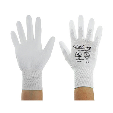 DS SafetyWear ESD-Handschuh  weiß beschichtete Handflächen, Größe S DSWL40763