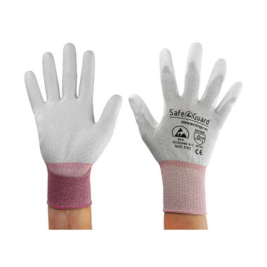 DS SafetyWear ESD-Handschuh grau/beere, besch. Handflächen Nylon/Carbon Größe XS DSWL39620