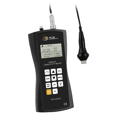 PCE-COM 20 conductivity meter | large measuring range up to 112% IACS or 65 MS/m | nFe metals | 60 kHz