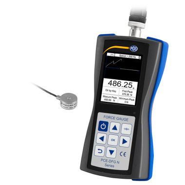 PCE-DFG NF 0.5K force gauge | Measuring range 0..500 N/50 kg | Resolution 0.05 N | Exactly ±0.5% of the measuring range