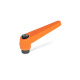 Ganter Palancas de apriete ajustables, Zamac, casquillo roscado de acero GN 101-14-M6-OS