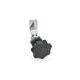 Ganter Cierres, accionamiento con elementos de mando, anillo de apoyo negro GN 115-SG-13-SW