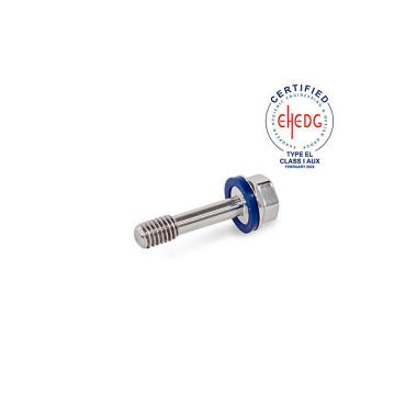 Ganter Tornillos, acero inoxidable, de caña fina para evitar pérdidas, diseño higiénico GN 1582-M10-40-PL-H-1