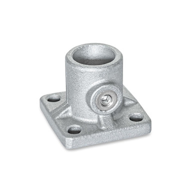 Ganter Brida de conexión con placa base, aluminio, con espárrago roscado GN 162.8-B12-3-BL