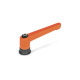 Ganter Palancas de apriete ajustables con fuerza de apriete aumentada, casquillo de acero GN 300.4-108-M12-OS