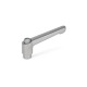 Ganter Palancas de apriete ajustables, acero inoxidable, granallado mate, con casquillo, granallado mate GN 300.5-30-B5-AS