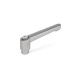 Ganter Palancas de apriete ajustables, acero inoxidable, granallado mate, con casquillo, granallado mate GN 300.5-30-B6-IS