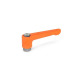 Ganter Palancas de apriete ajustables planas, Zamac, casquillo de acero inoxidable GN 302.1-22-M3-OS