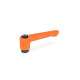 Ganter Palancas de apriete ajustables planas, Zamac, casquillo de acero GN 302-30-M4-OS