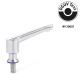 Ganter Palancas de apriete ajustables, con espárrago roscado, acero inoxidable, diseño higiénico GN 305-63-M6-16-PL-H