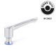 Ganter Palancas de apriete ajustables, con casquillo, acero inoxidable, diseño higiénico GN 305-63-M8-PL-E