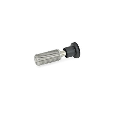 Ganter Pernos con muelle, acero inoxidable / pomo de plástico GN 313-5-A-1-NI