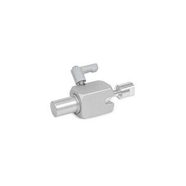 Ganter Estribos de sujeción para rótula giratoria, aluminio GN 487-10-W-M5-I-1-EL