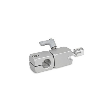 Ganter Estribos de sujeción para rótula giratoria, aluminio GN 487-B15-Q-M6-I-1-EL