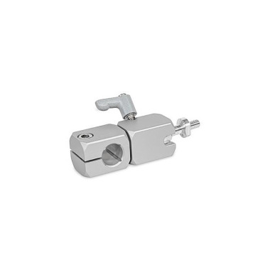 Ganter Estribos de sujeción para rótula giratoria, aluminio GN 487-B16-Q-M6-S-1-EL