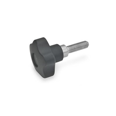 Ganter Pomos en estrella de seguridad, plástico GN 5337.3-40-M6-32-NI