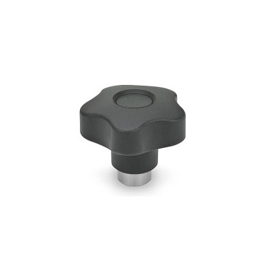 Ganter Pomos en estrella de seguridad, plástico GN 5337.3-40-M6-NI