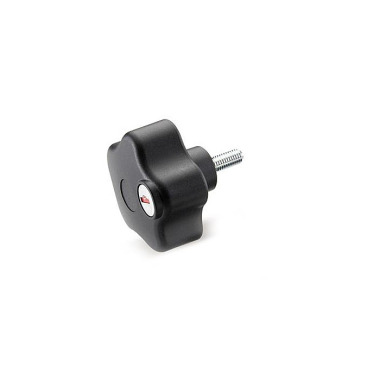 Ganter Pomos en estrella de seguridad con espárrago roscado, plástico GN 5337.9-63-M10-20-SU