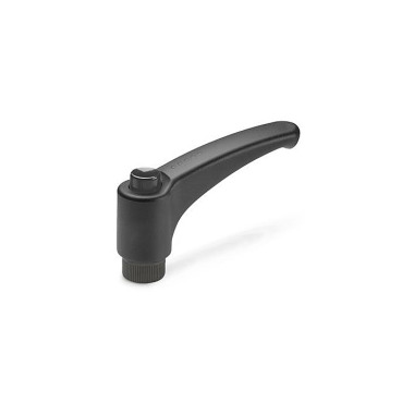 Ganter Palancas de apriete ajustables, plástico, casquillo de acero inoxidable GN 603.1-108-M12-DSG