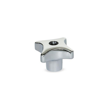 Ganter Pomos en cruz, acero inoxidable AISI 316 GN 6335-A4-40-M8-D-PL