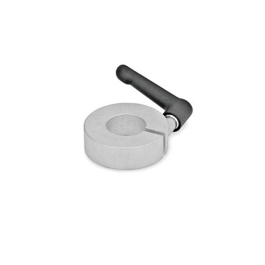 Ganter Anillos de apriete semipartidos, acero / aluminio, con palanca de apriete ajustable GN 706.4-42-B20-AL